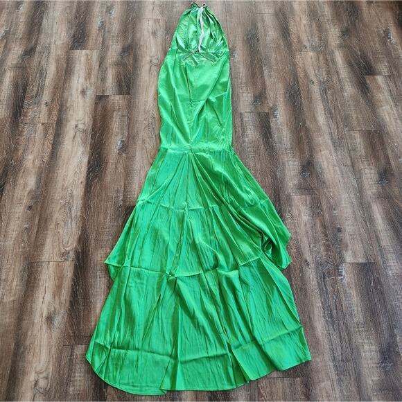 Retrofete Margot Dress Green Size Medium Silk Blend Open Back NWT - Picture 7 of 14